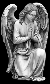 Ангел молится - картинки для гравировки